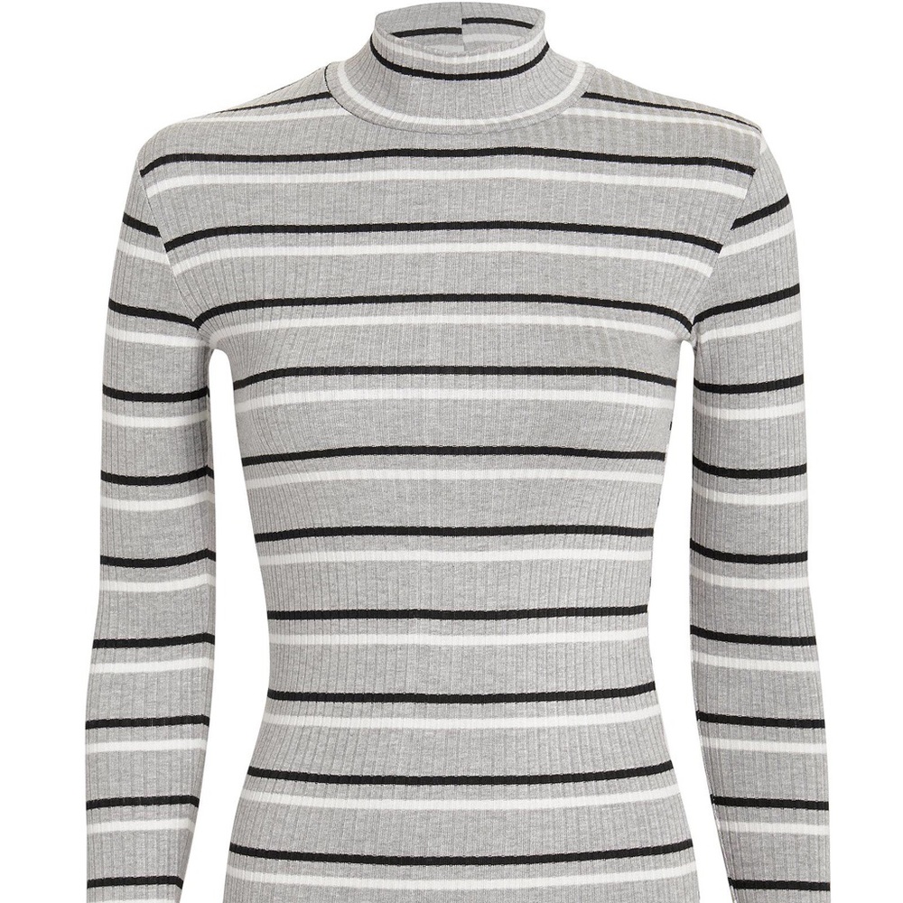 FRAME Striped Ribbed-Knit Turtleneck - Picture 2 of 4